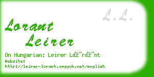 lorant leirer business card